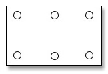 Прямоугольник горизонтально  6 отверстий